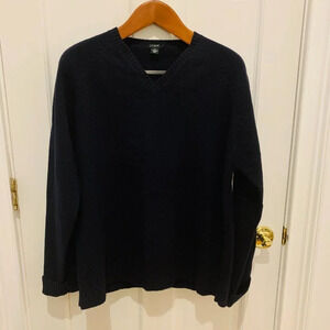 J. Crew Men's Navy Lambswool Crewneck Sweater
